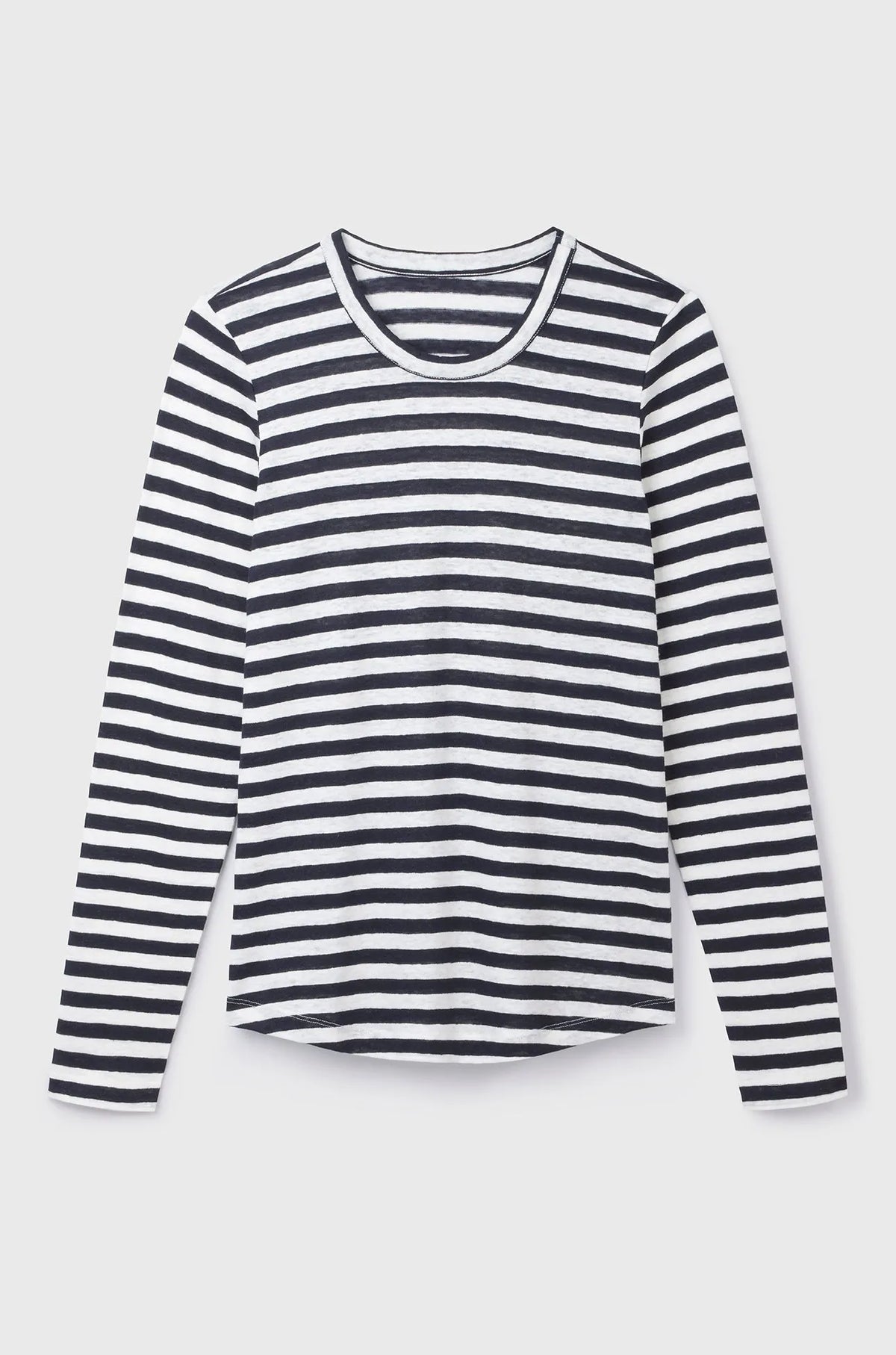 Long Sleeve Striped Linen T-shirt