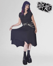 Necessary Evil Evaki Gothic Hi-Low Dress - Bat Wing Hem with Pockets UK Made