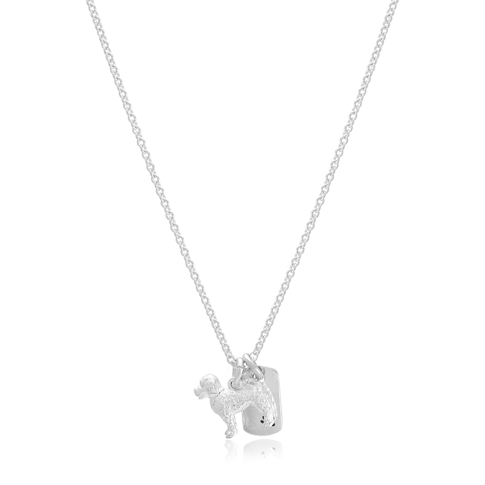 Cockapoo Personalised Silver Dog Tag Necklace