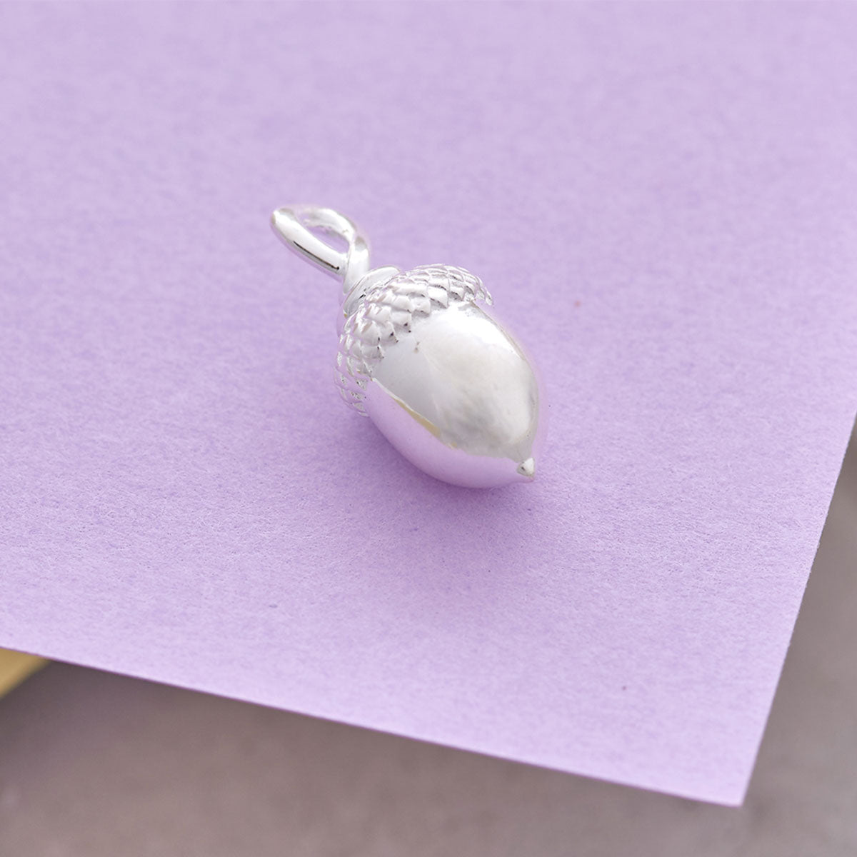 Acorn Silver Charm