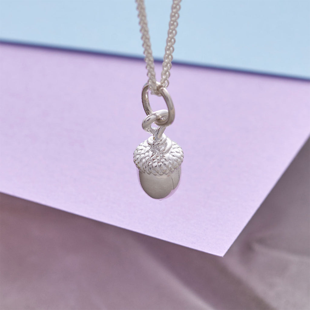Acorn Silver Charm