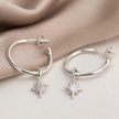 North Star Charm Hoops