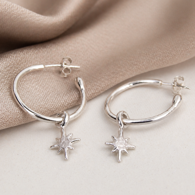North Star Charm Hoops