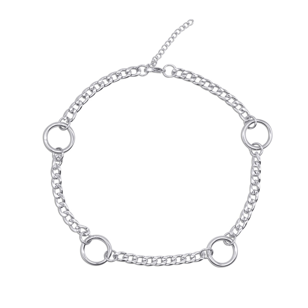 Aura O Ring Curb Chain Choker Necklace