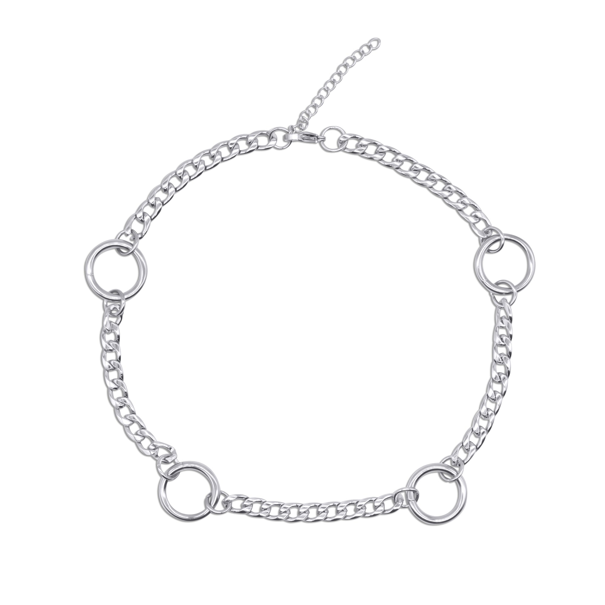 Aura O Ring Curb Chain Choker Necklace