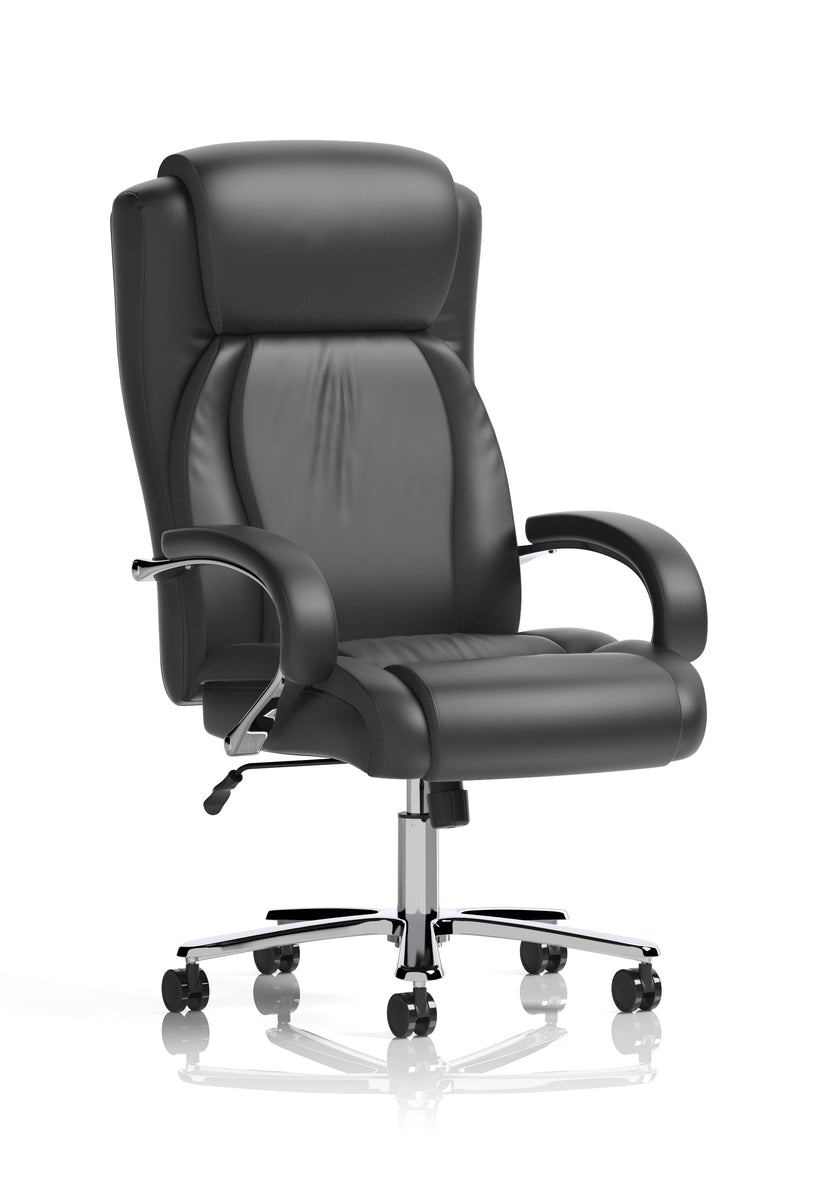 Silla de oficina de alto rendimiento Austin, tapizada en poliuretano negro