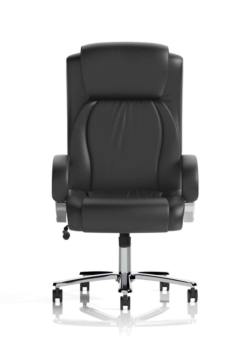 Silla de oficina de alto rendimiento Austin, tapizada en poliuretano negro
