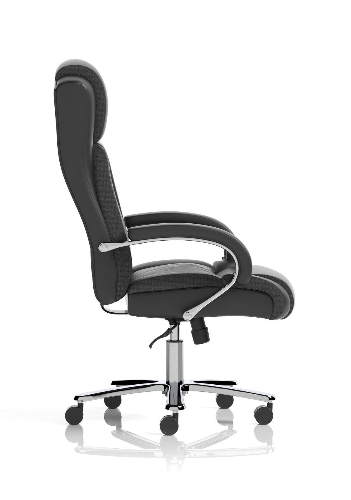 Silla de oficina de alto rendimiento Austin, tapizada en poliuretano negro