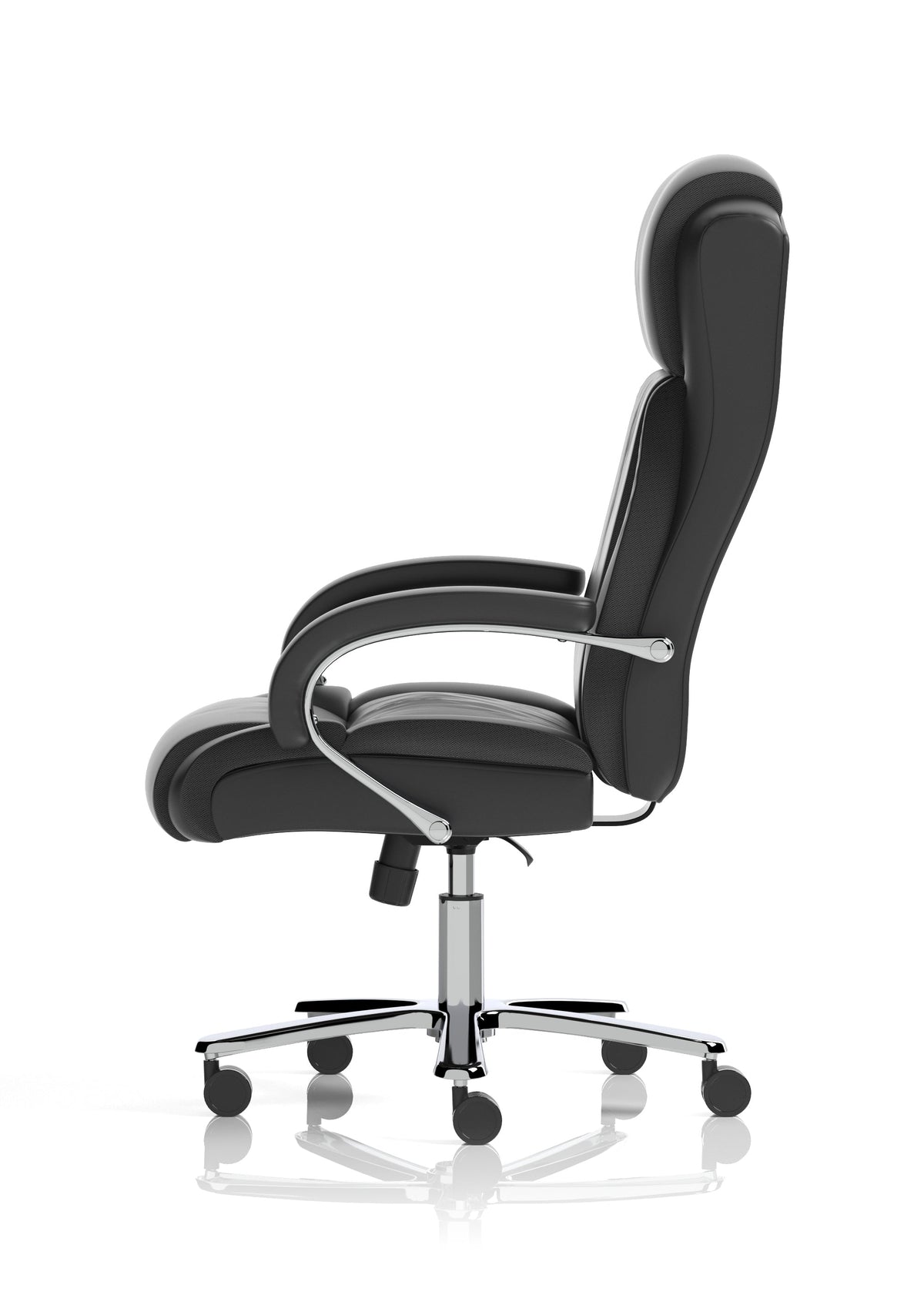 Silla de oficina de alto rendimiento Austin, tapizada en poliuretano negro