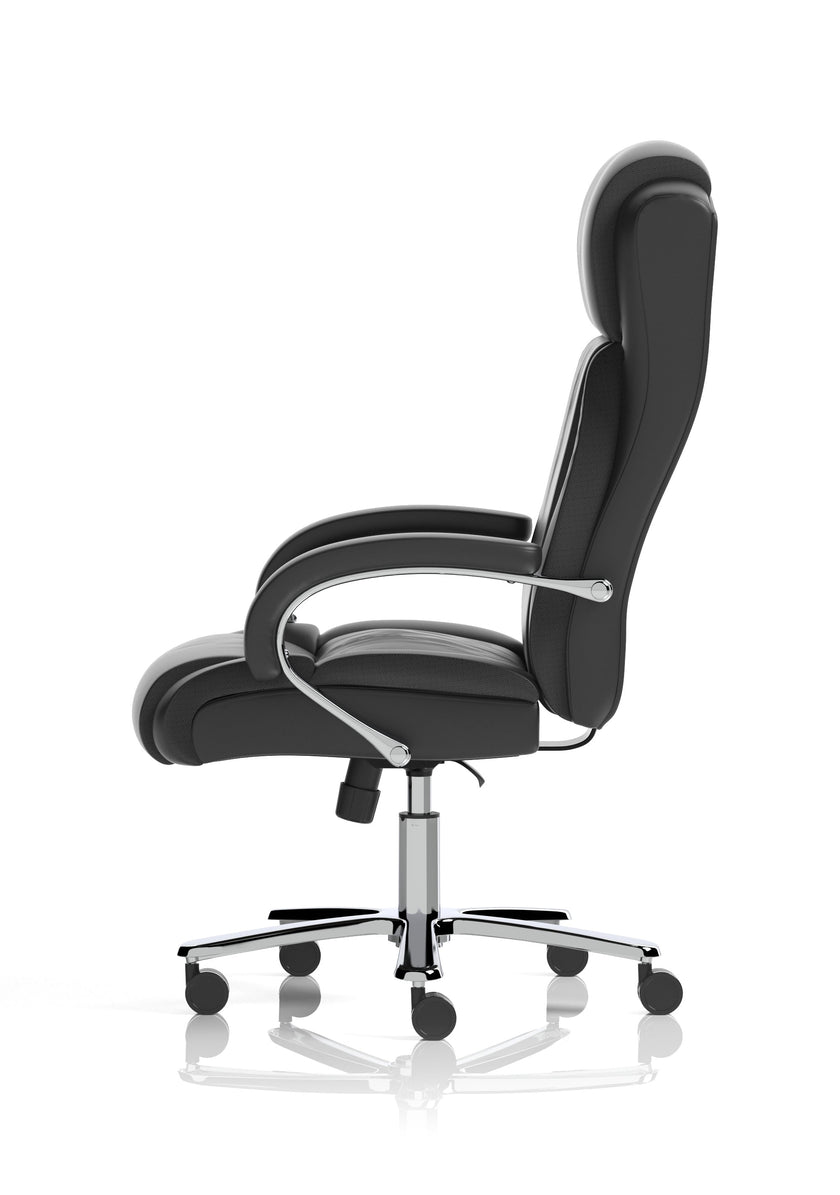 Silla de oficina de alto rendimiento Austin, tapizada en poliuretano negro