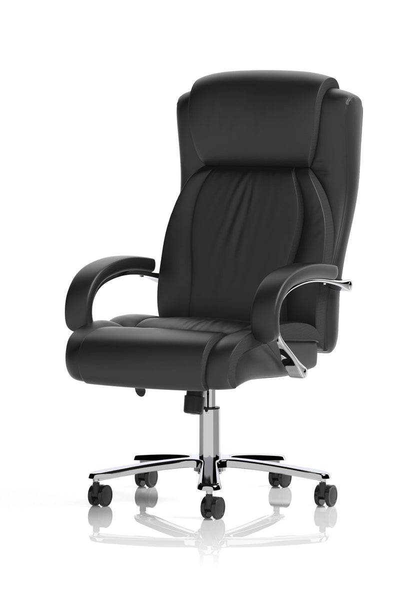 Silla de oficina de alto rendimiento Austin, tapizada en poliuretano negro