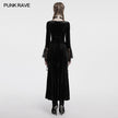 Punk Rave Isolde Velvet Lace Sleeve Dress in Black