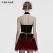 Punk Rave Valora Cross Fur Halter Top in Crimson