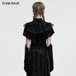 Punk Rave Elysia Velvet Ruffle Goth Shawl in Black