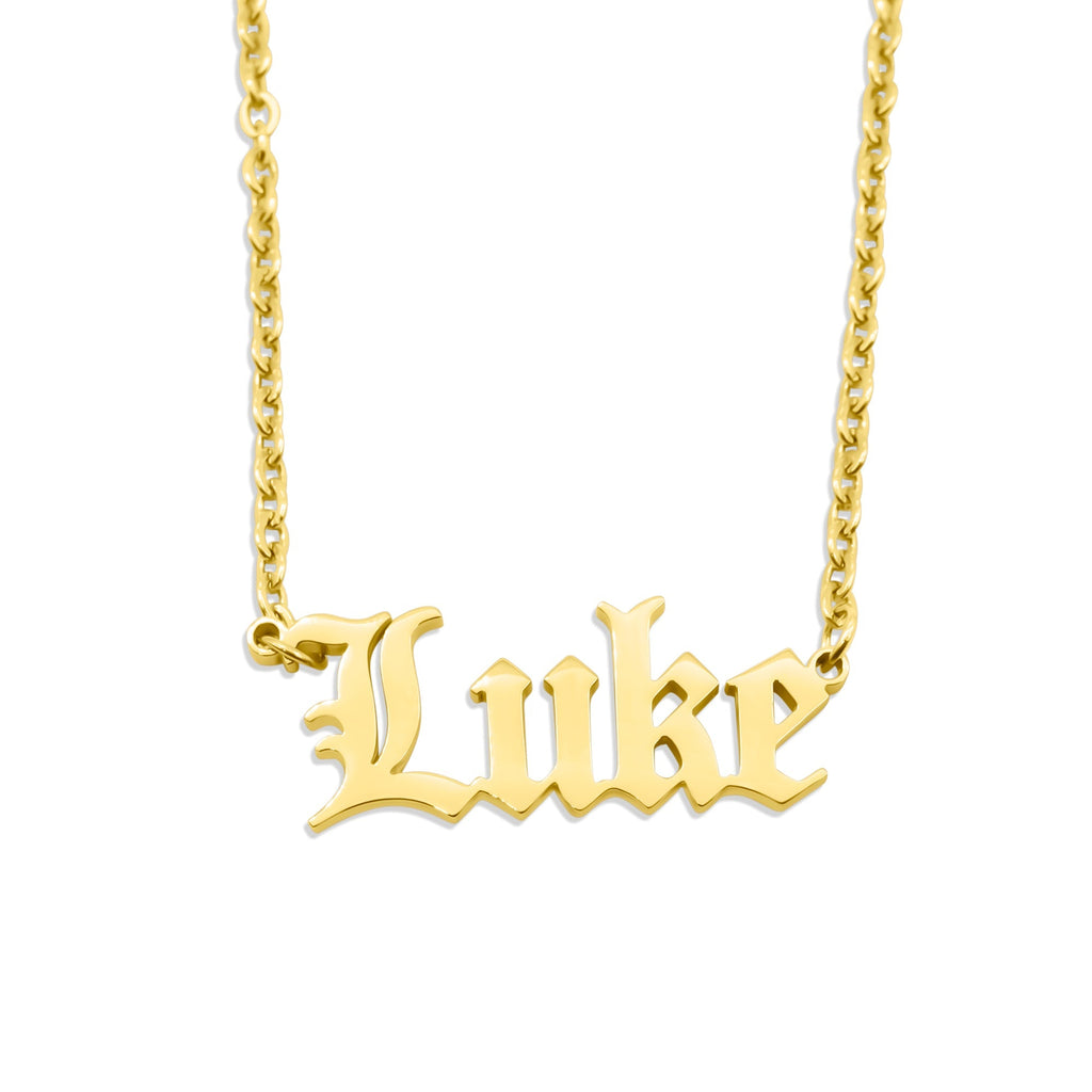 Collar con nombre personalizado en inglés antiguo