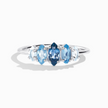 Ring mit Ombré-Blautopas in Sterlingsilber