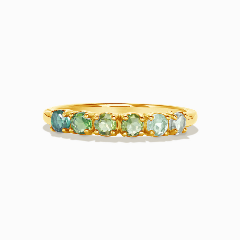Ombre-Grün-Turmalin-Eternity-Ring in 18 Karat Gold Vermeil