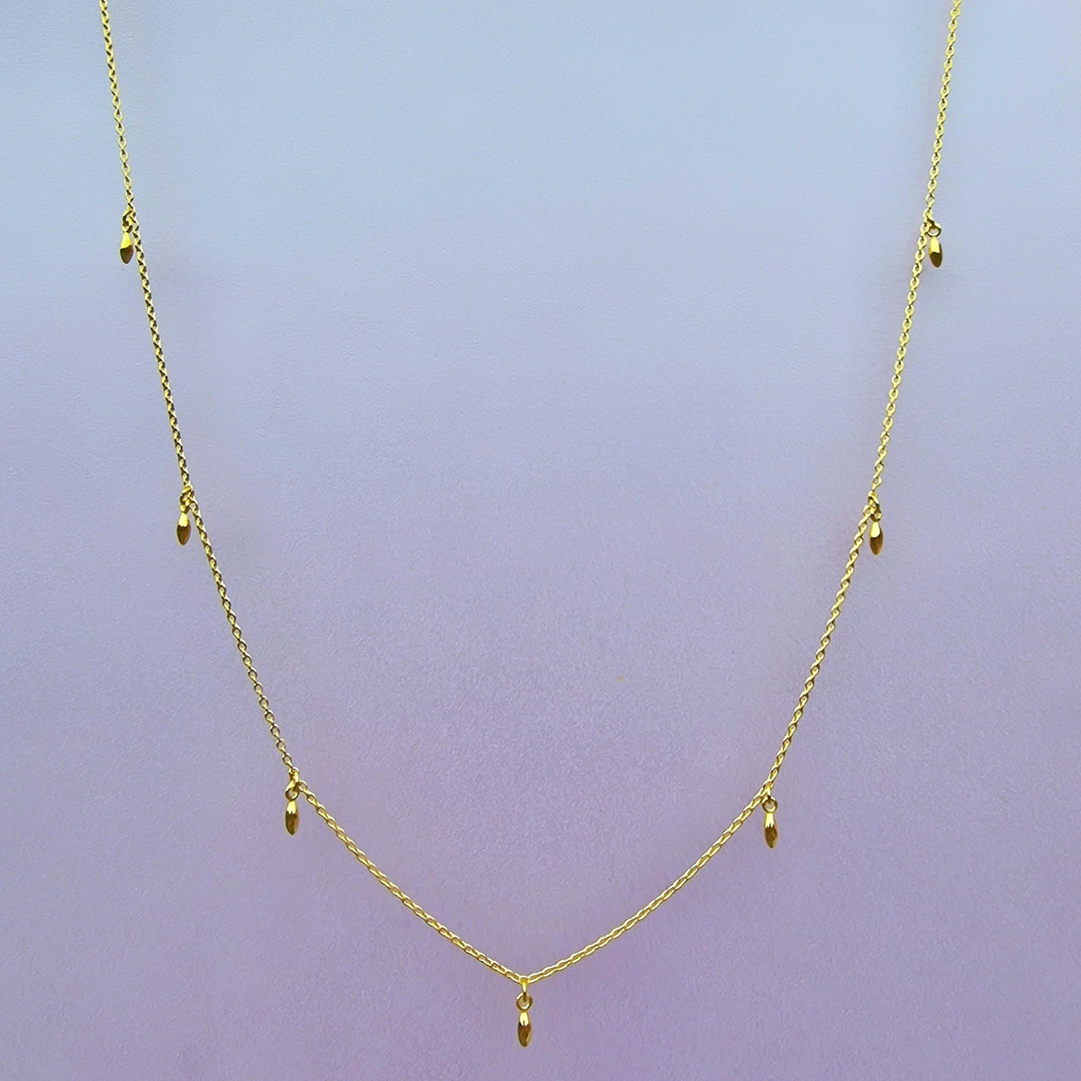 Reiskorn-Kette Gelbgold-Charm-Halskette