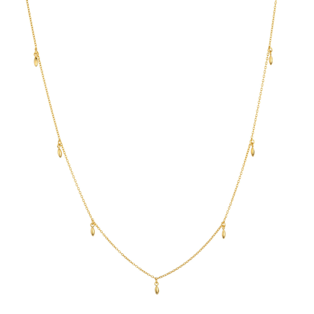 Reiskorn-Kette Gelbgold-Charm-Halskette