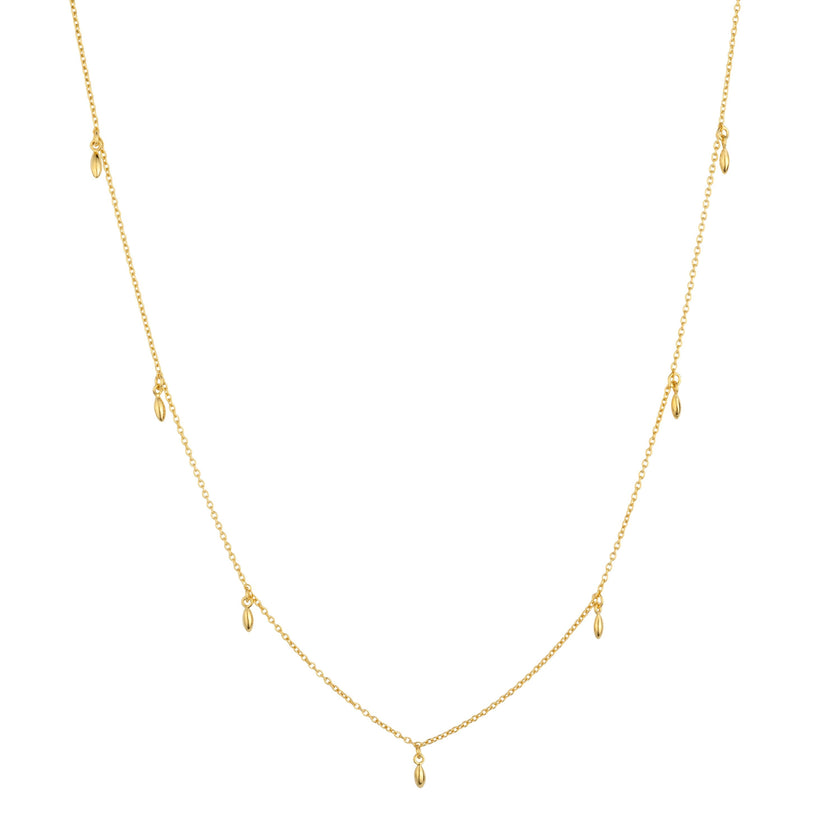 Reiskorn-Kette Gelbgold-Charm-Halskette