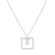 Moonstone Square Sterling Silver Satellite Chain Necklace