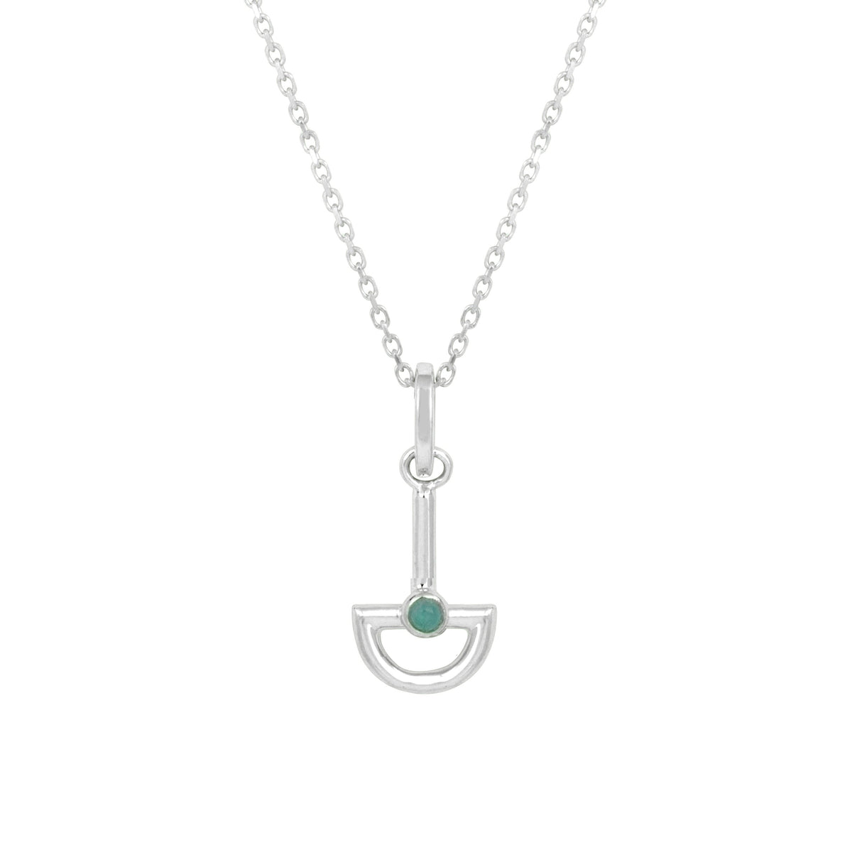 Blauer Chalcedon Boot Sterlingsilber Halskette