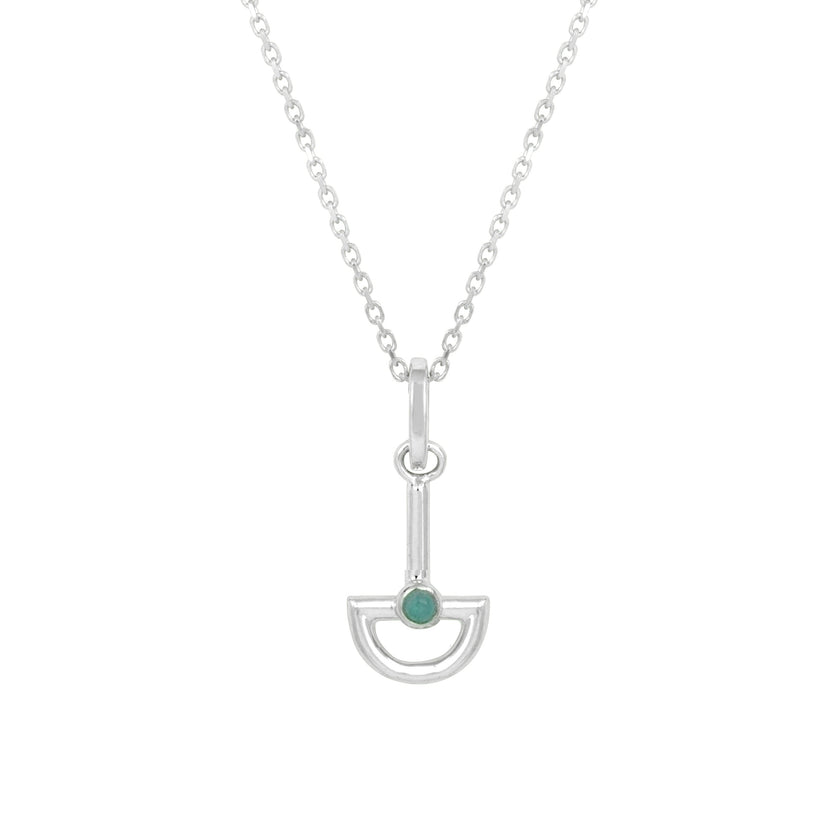 Blauer Chalcedon Boot Sterlingsilber Halskette