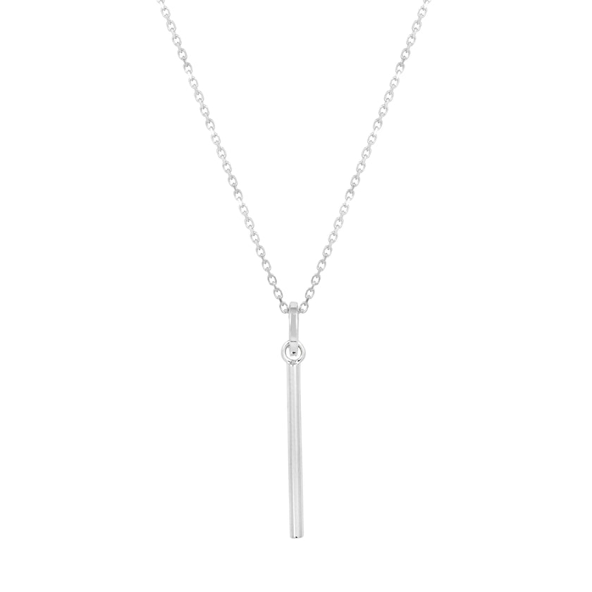 Minimalist Silver Bar Pendant Necklace