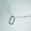 Zeitgenössische blaue Emaille-Halskette aus Sterlingsilber