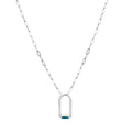 Contemporary Blue Enamel Sterling Silver Arch Necklace
