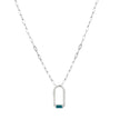Zeitgenössische blaue Emaille-Halskette aus Sterlingsilber