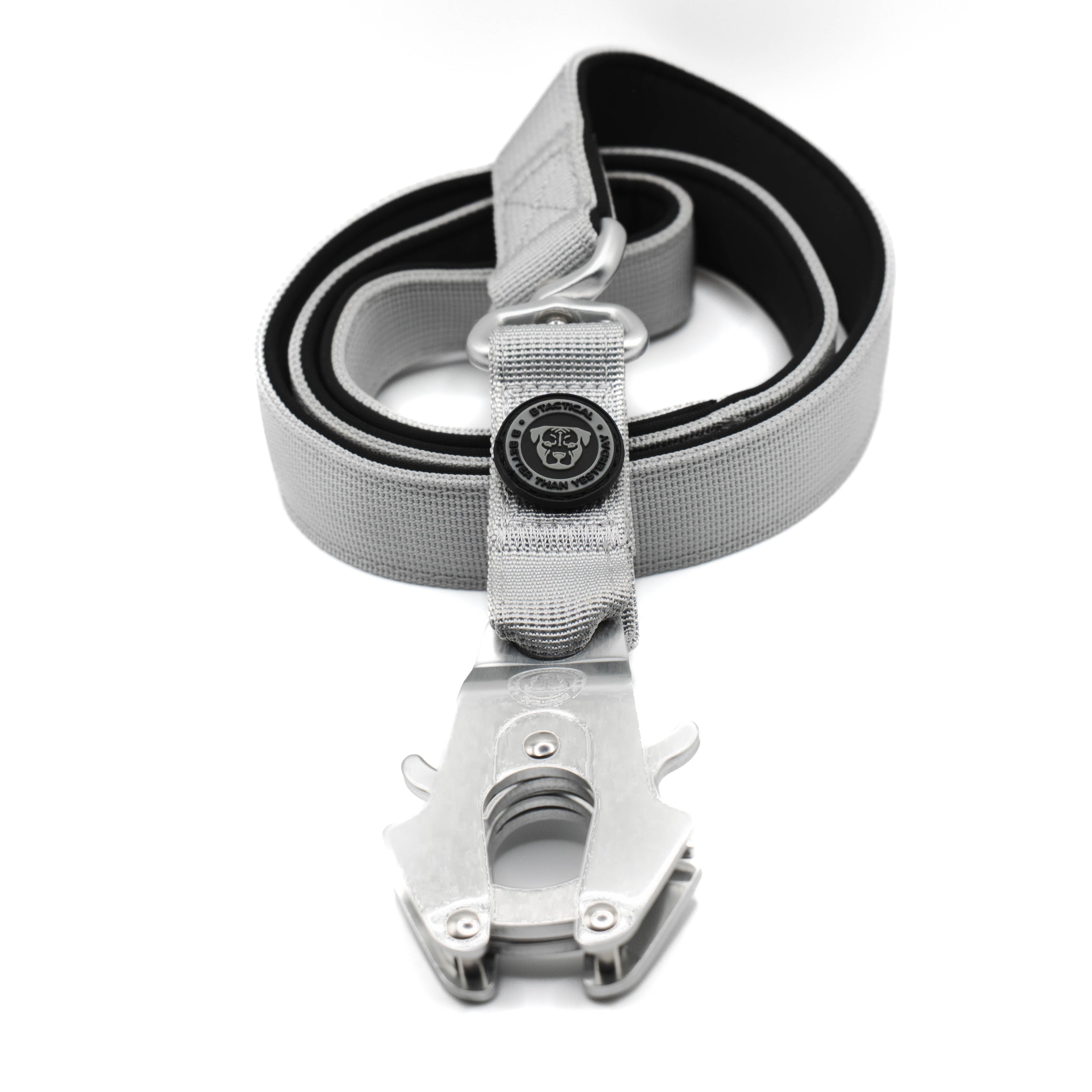 BTactical™ Nylon Frog Clip Dog Lead |  Extra-Strong Anti Tangle - Misty Grey