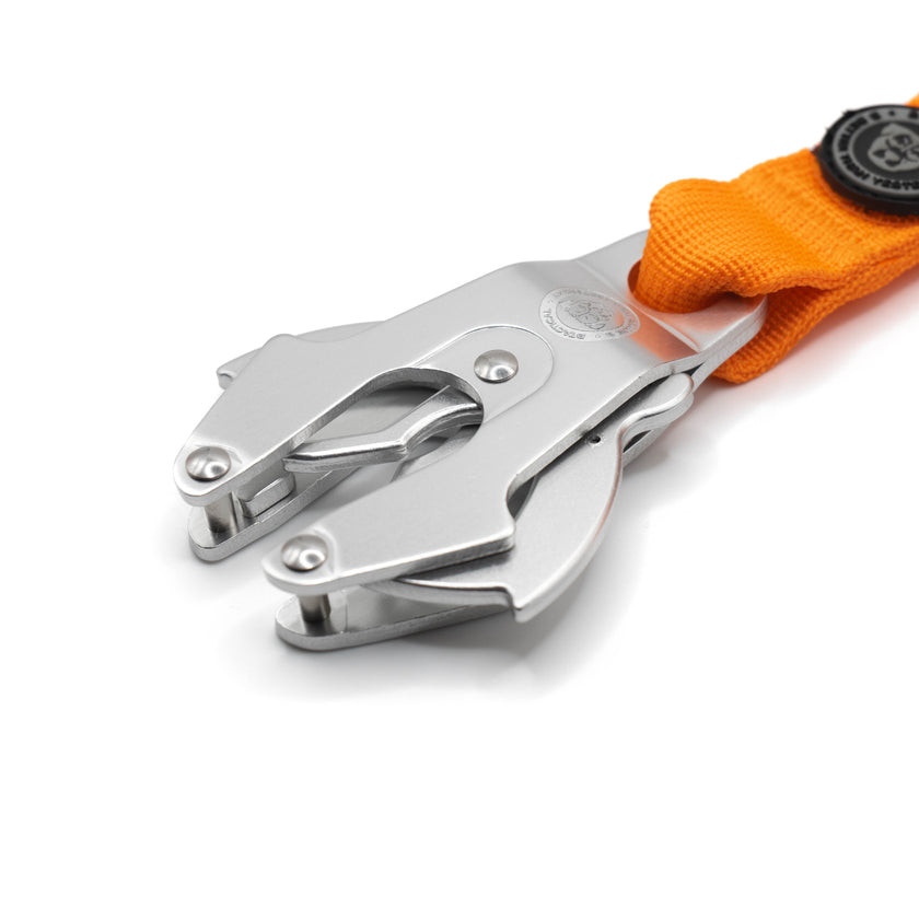 BTactical™ Nylon Frog Clip Dog Lead | Extra-Strong Anti Tangle - Citrus Orange