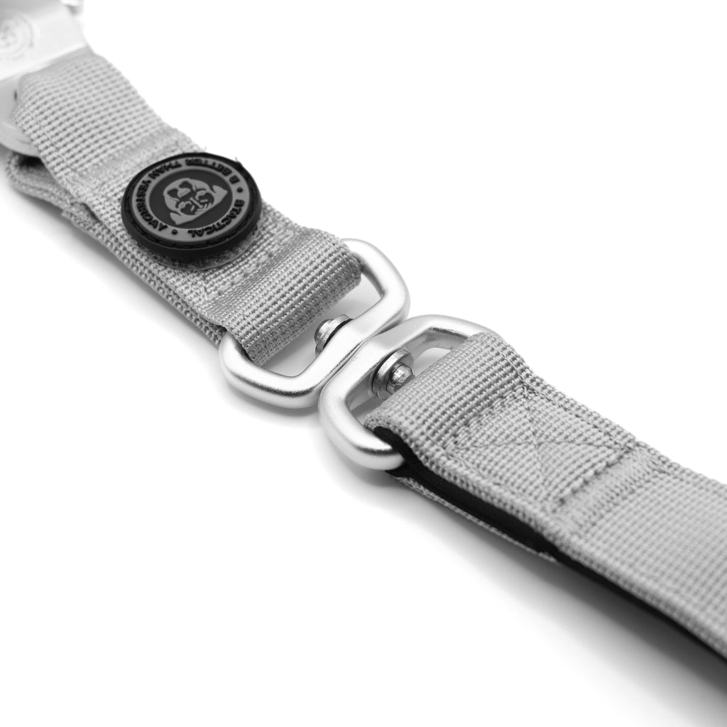 BTactical™ Nylon Frog Clip Dog Lead |  Extra-Strong Anti Tangle - Misty Grey