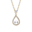 Diamonfire Open Halo Teardrop Pendant with Shell Pearl