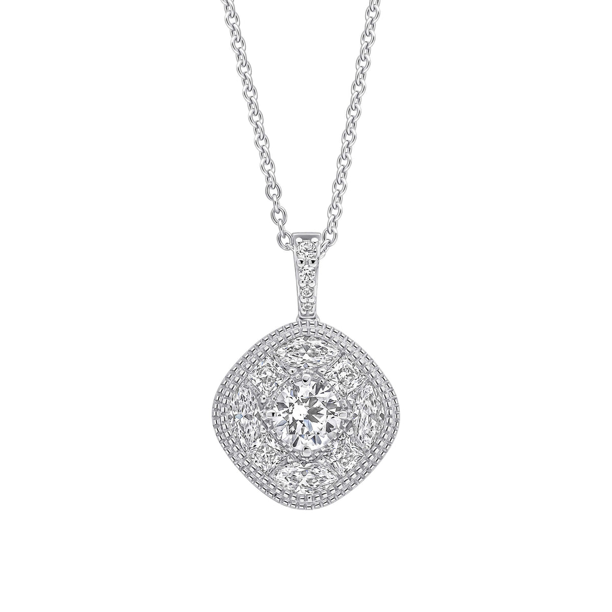 Diamonfire Pave Stippled Pendant