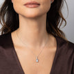 Diamonfire Tropfenanhänger mit Smaragd-Schliff und halber Lünette