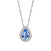 Colgante Diamonfire de circonita con halo y forma de lágrima