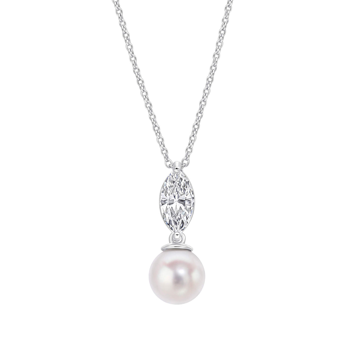 Diamonfire Marquise Pearl Drop Pendant