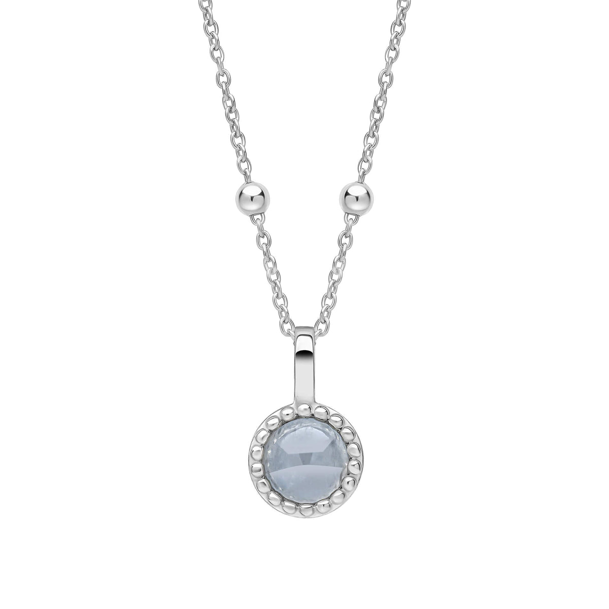 Beginnings Milgrain Semi-Precious Cabochon Birthstone Pendant