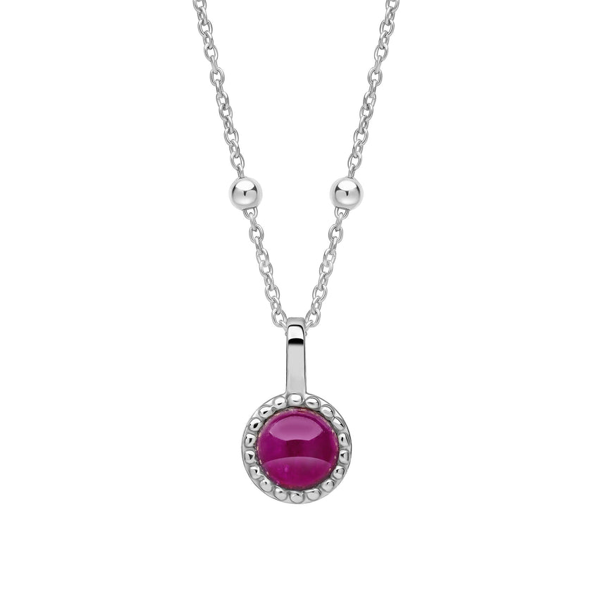 Beginnings Milgrain Semi-Precious Cabochon Birthstone Pendant