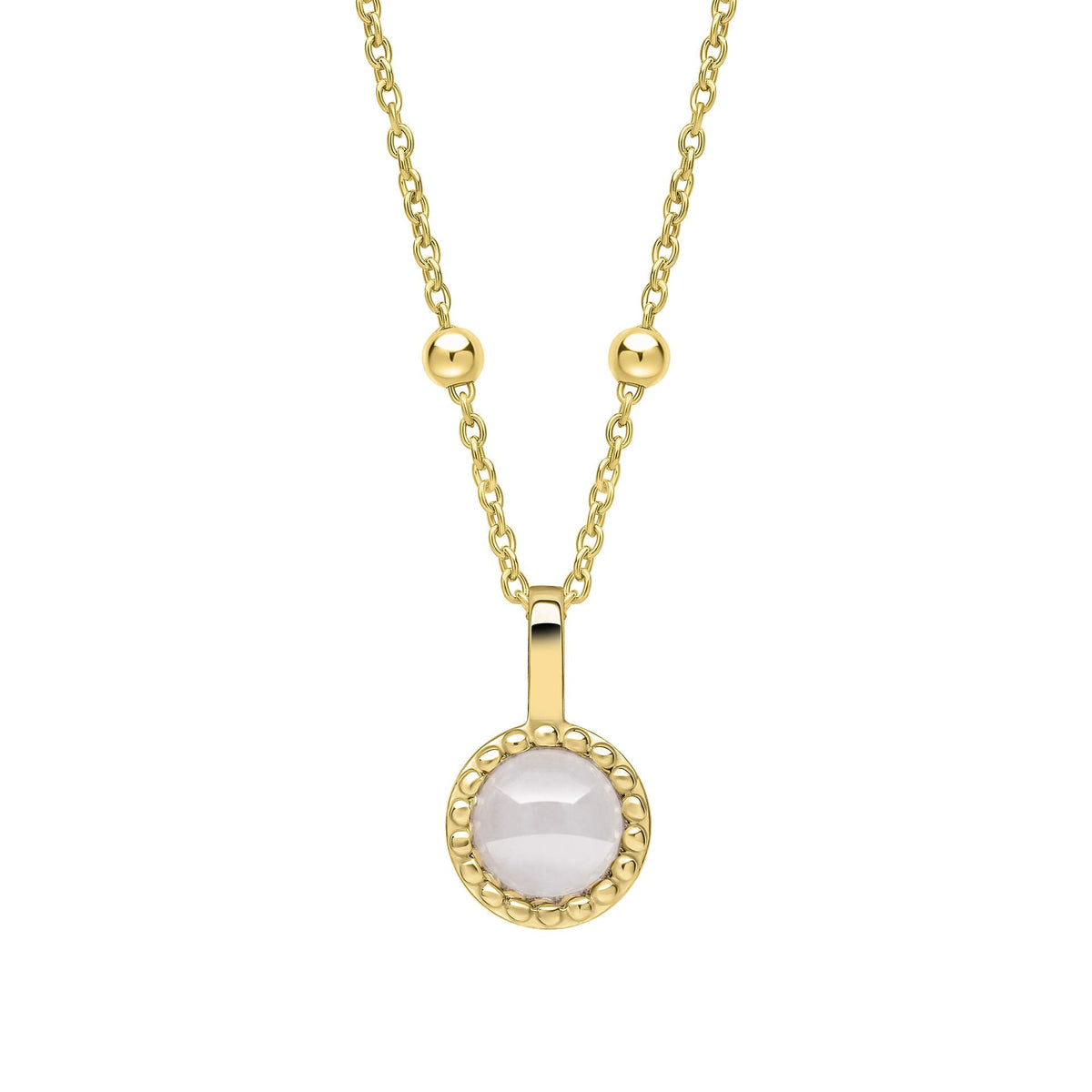 Beginnings Milgrain Semi-Precious Cabochon Birthstone Pendant