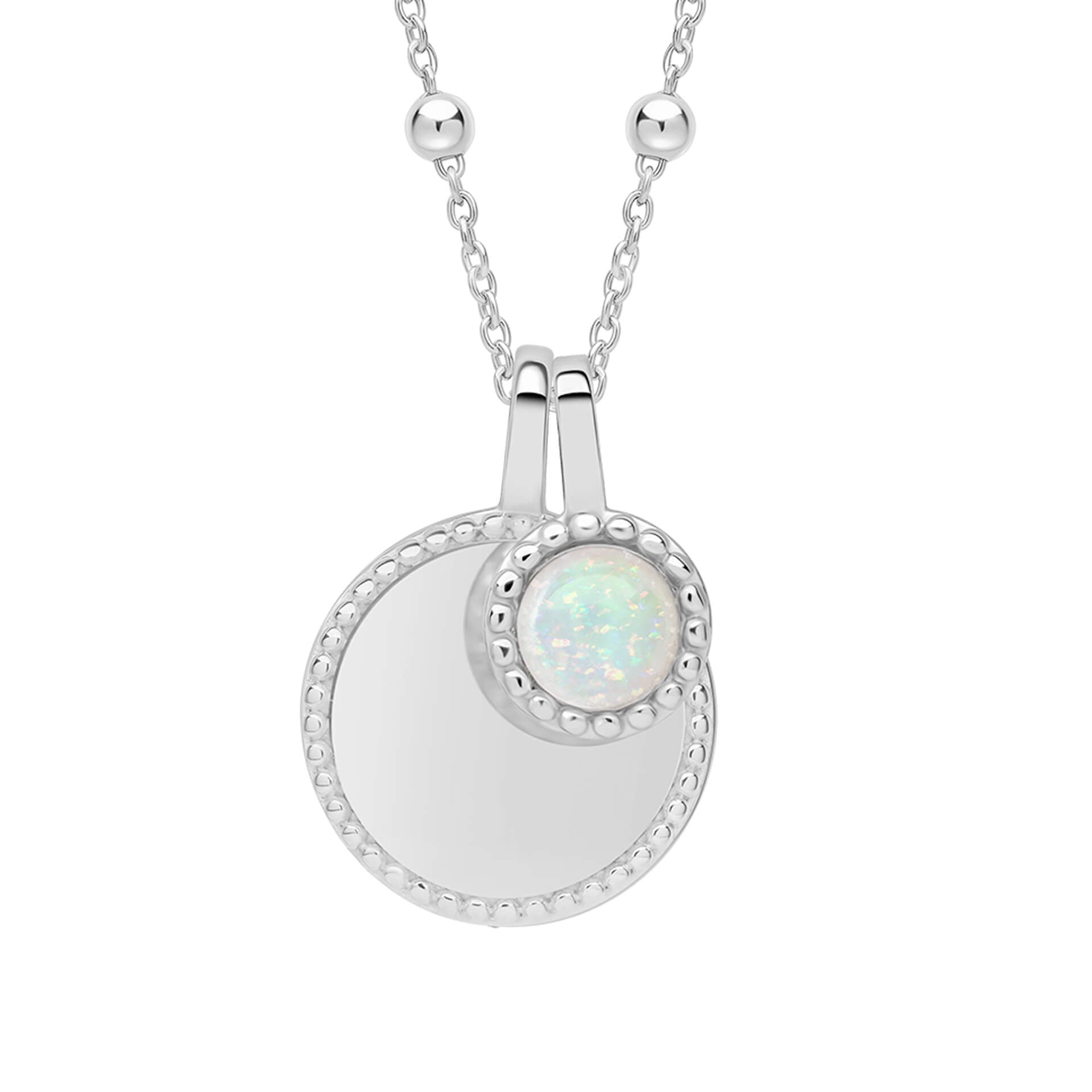 Beginnings Milgrain Semi-Precious Cabochon Birthstone Necklace