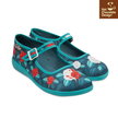 Chocolaticas® Paint the Roses Red - Gothic Floral Mary Jane Flats - Size UK 8.5 Left Only!