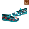 Chocolaticas® Paint the Roses Red - Gothic Floral Mary Jane Flats - Size UK 8.5 Left Only!