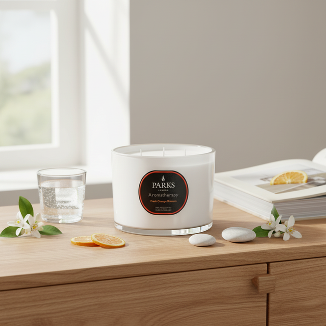 FRESH ORANGE BLOSSOM 350G 3 WICK CANDLE
