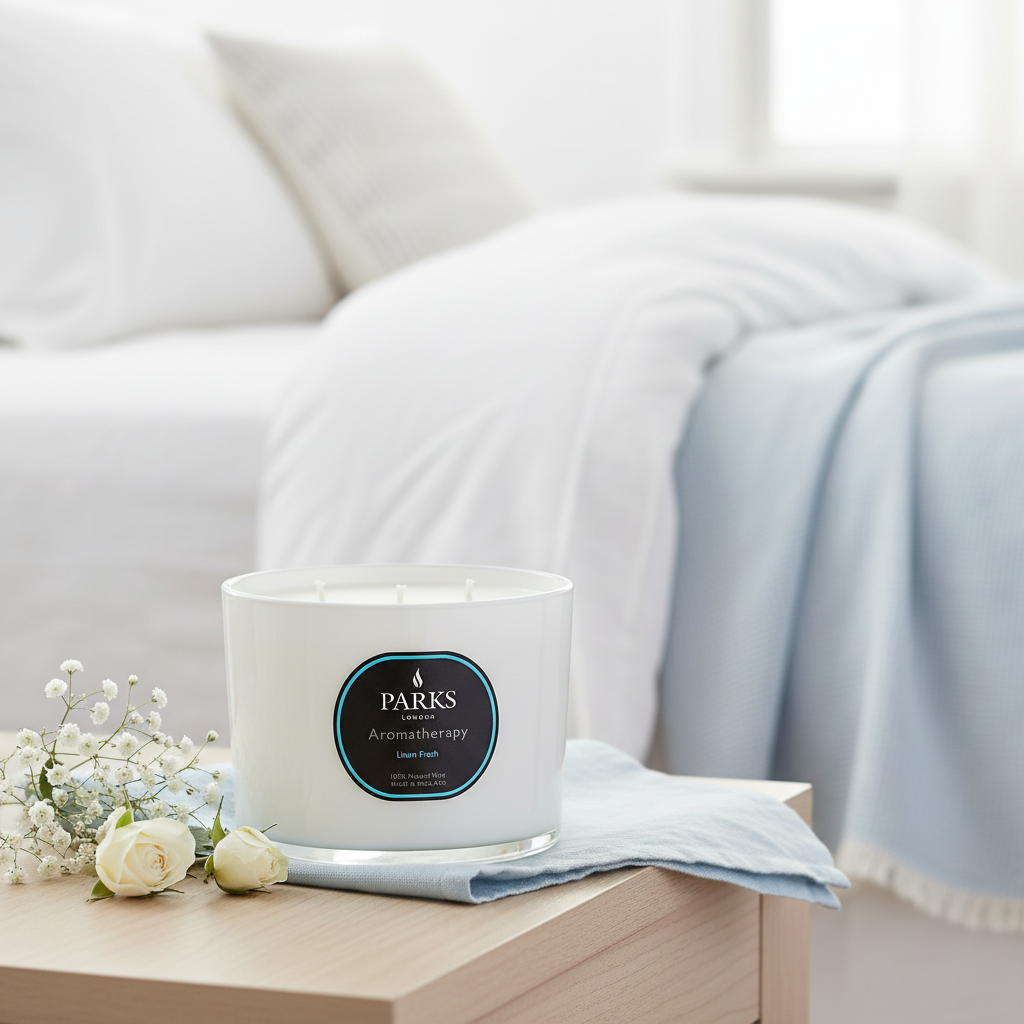 LINEN FRESH 350G 3 WICK CANDLE