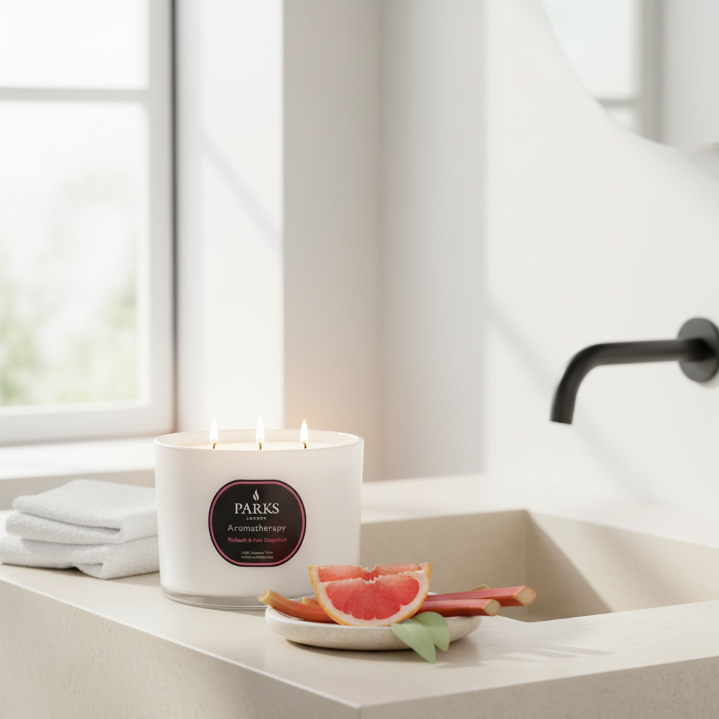 RHUBARB & PINK GRAPEFRUIT 350G 3 WICK CANDLE
