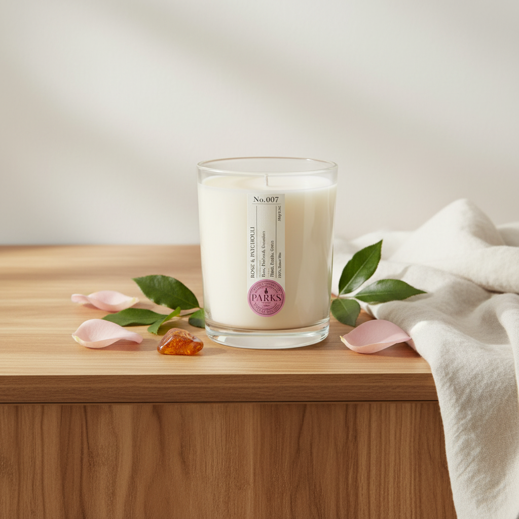 ROSE & PATCHOULI 1 WICK SCENTED CANDLE 180G