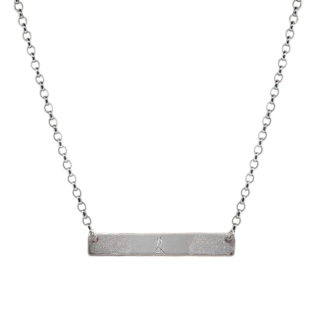 Finger Print Bar Necklace